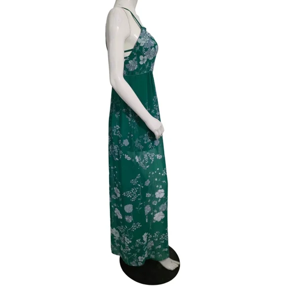 Free People Emerald Green Floral Jumpsuit Size 8 - Picture 8 of 13